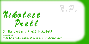 nikolett prell business card